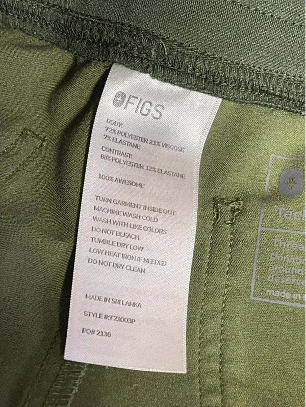 FIGS Womens Scrub Set Olive Green Catarina Top XS Pants Small